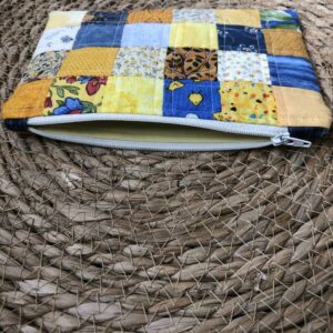 etui patchwork geel/oranje/blauw